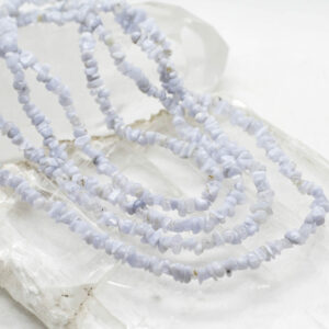 Blue Lace Agate Chip Bead Necklace