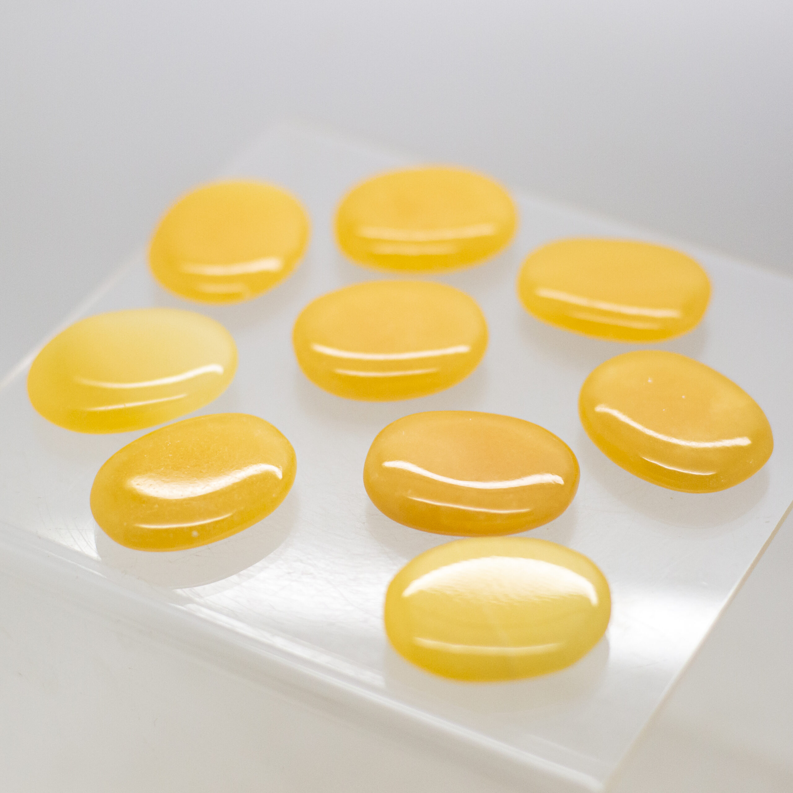 orange calcite flat stone