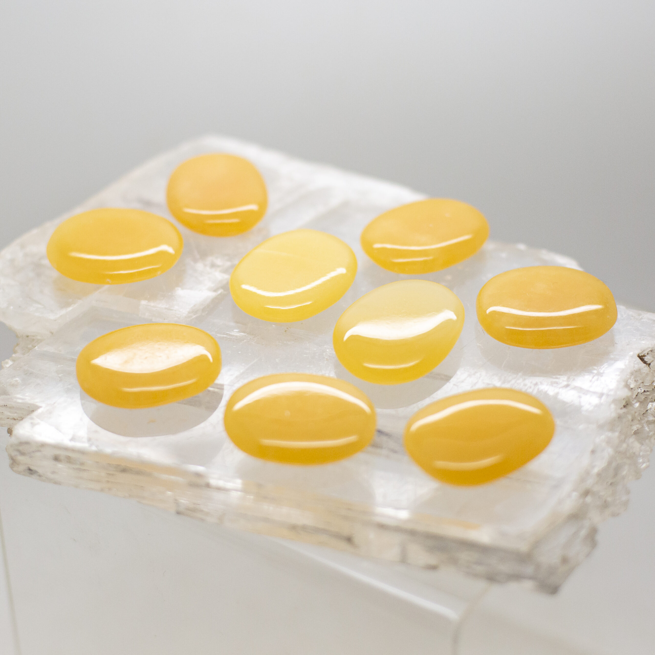 orange calcite flat stone