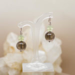Prehnite and Smokey Quartz Earrings