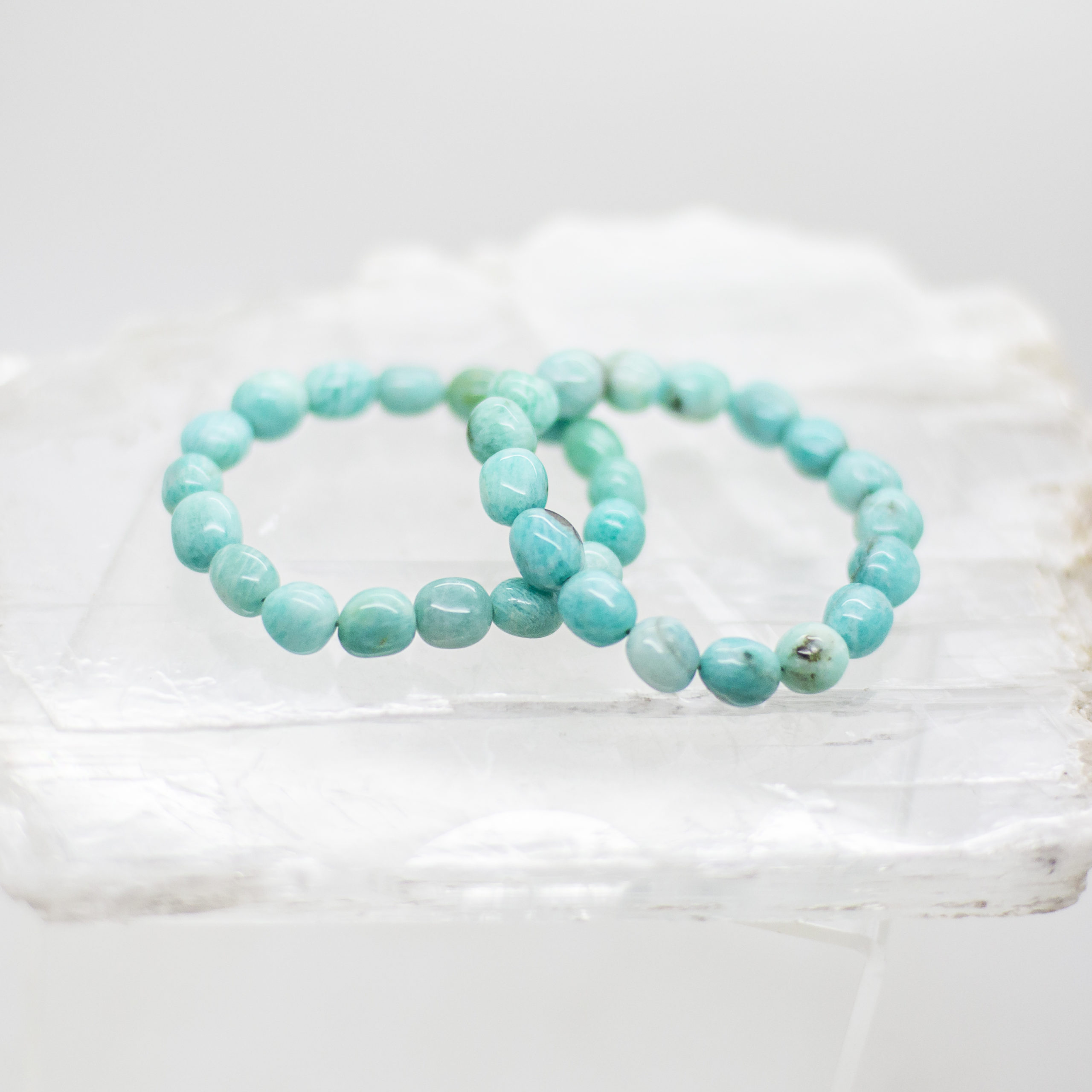 Amazonite Beaded Bracelet With 4 Inch Beads And Natural Amazonite Ston –  Turquoise Trading Co