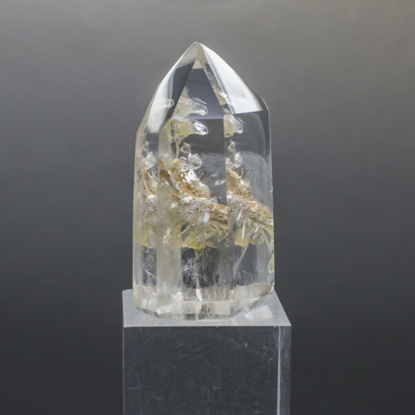 Clear Quartz Point With Inclusions