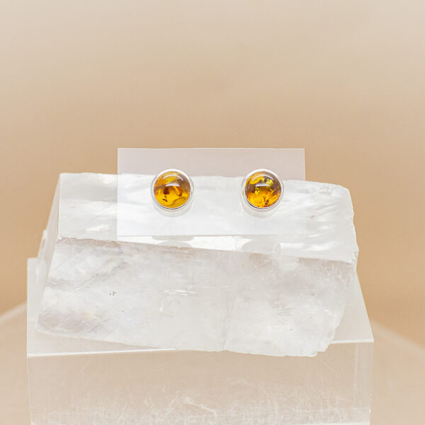 amber stud earrings