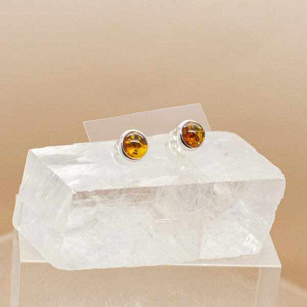 amber stud earrings