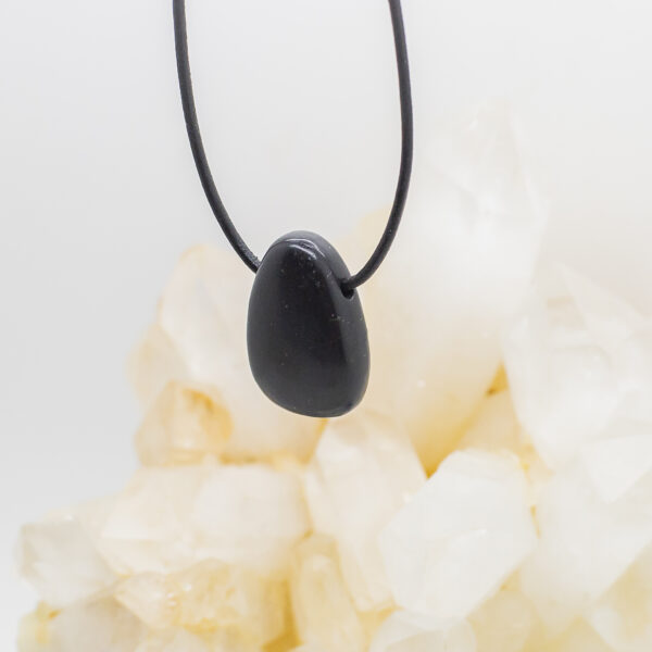 shungite tumbled stone pendant