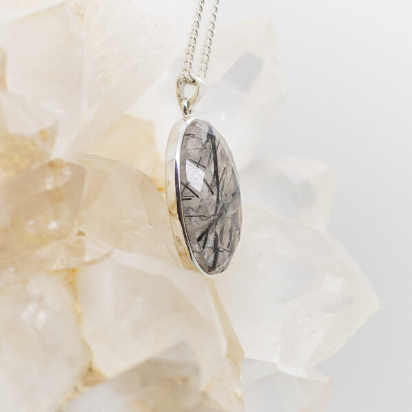 tourmalined quartz pendant