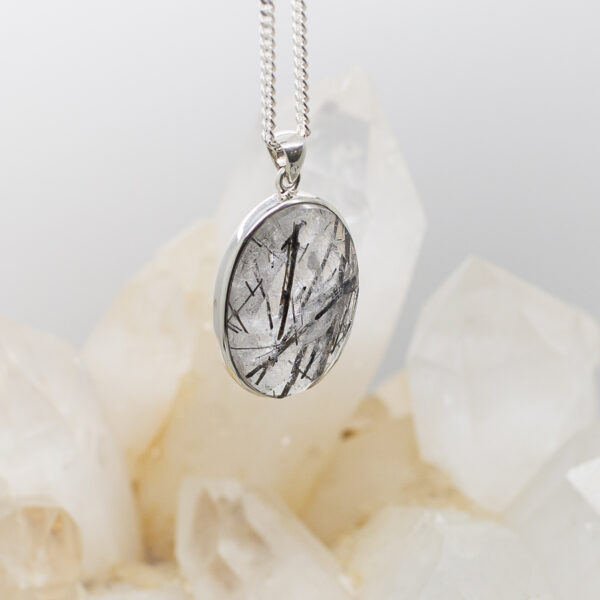 tourmalined quartz pendant