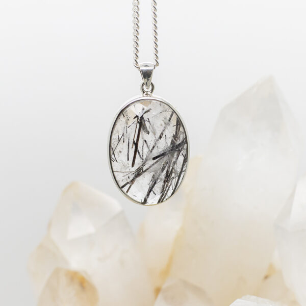 tourmalined quartz pendant