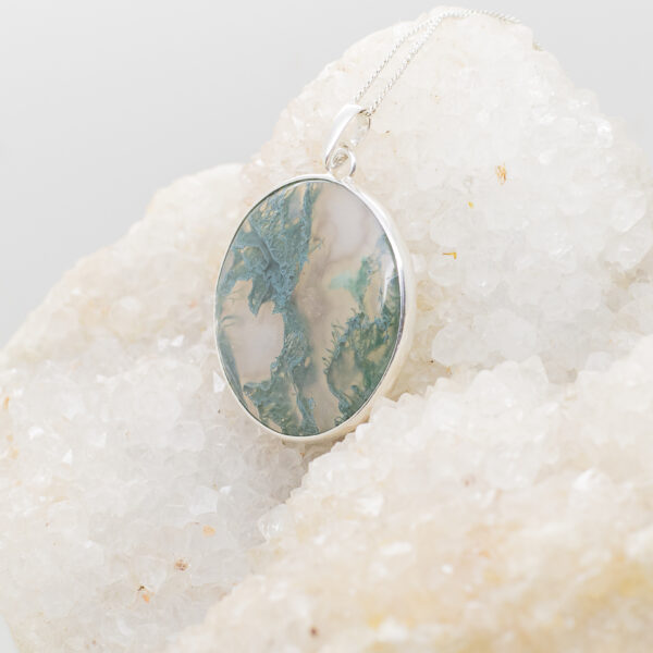 moss agate pendant