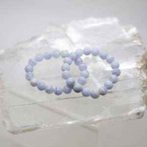 blue lace agate bead bracelet