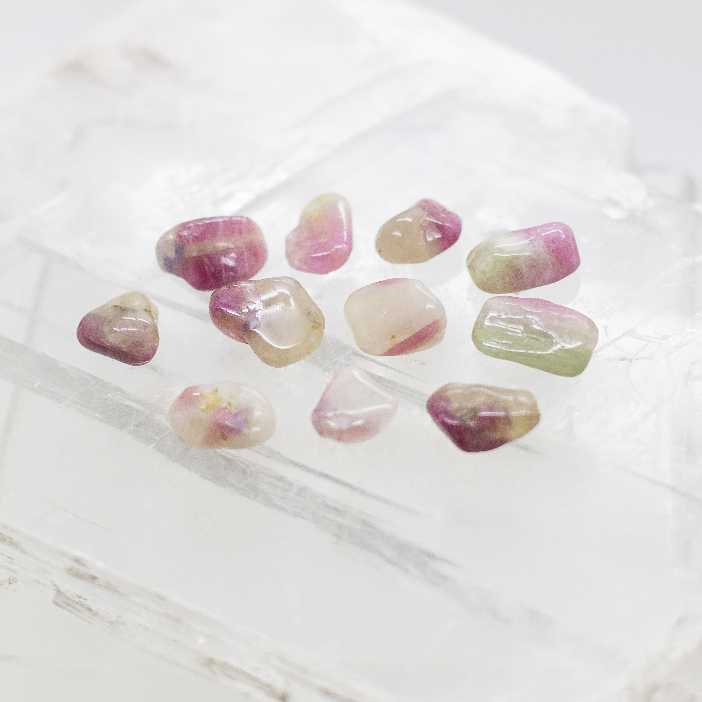 tourmaline pink tumbled bracelet