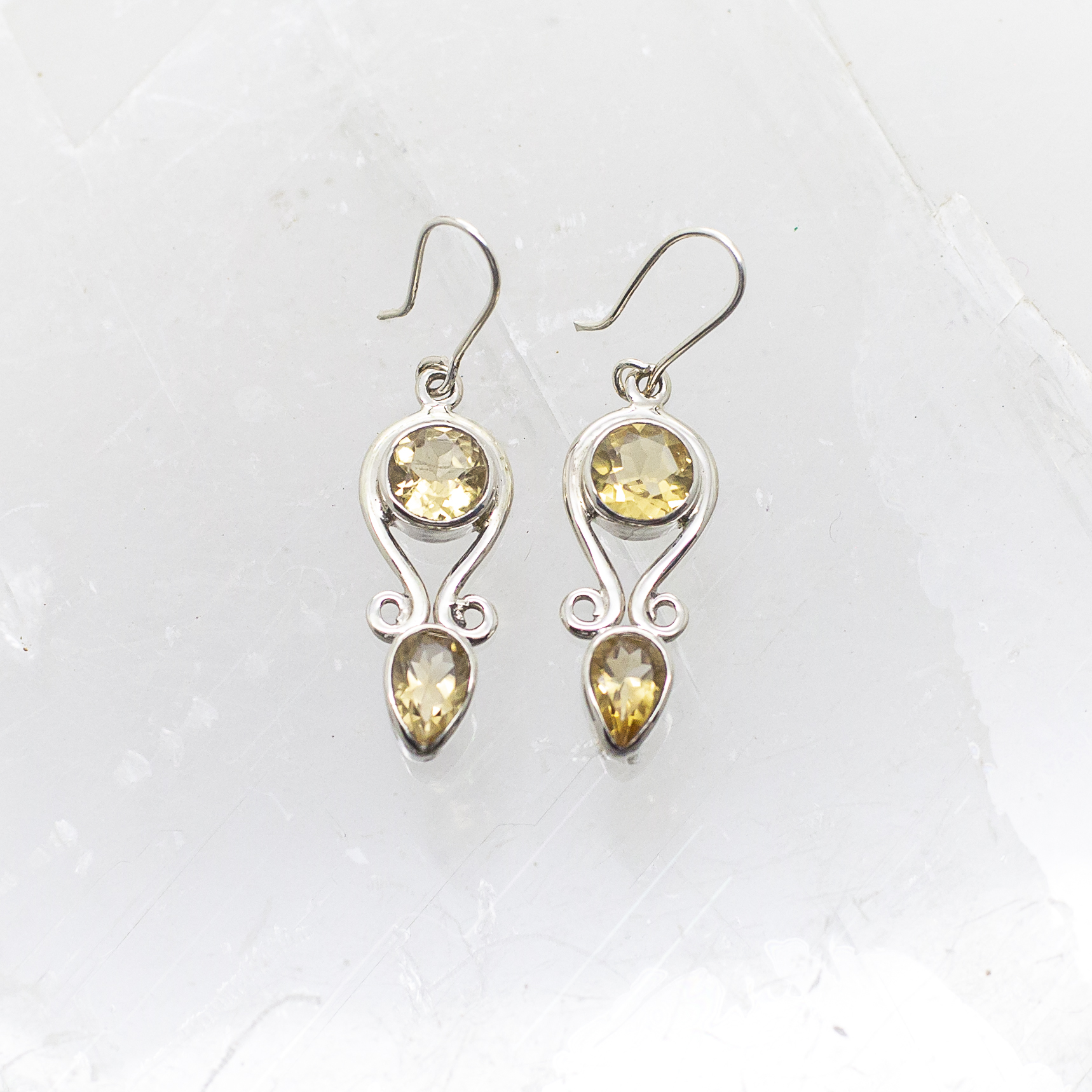 citrine faceted earrings