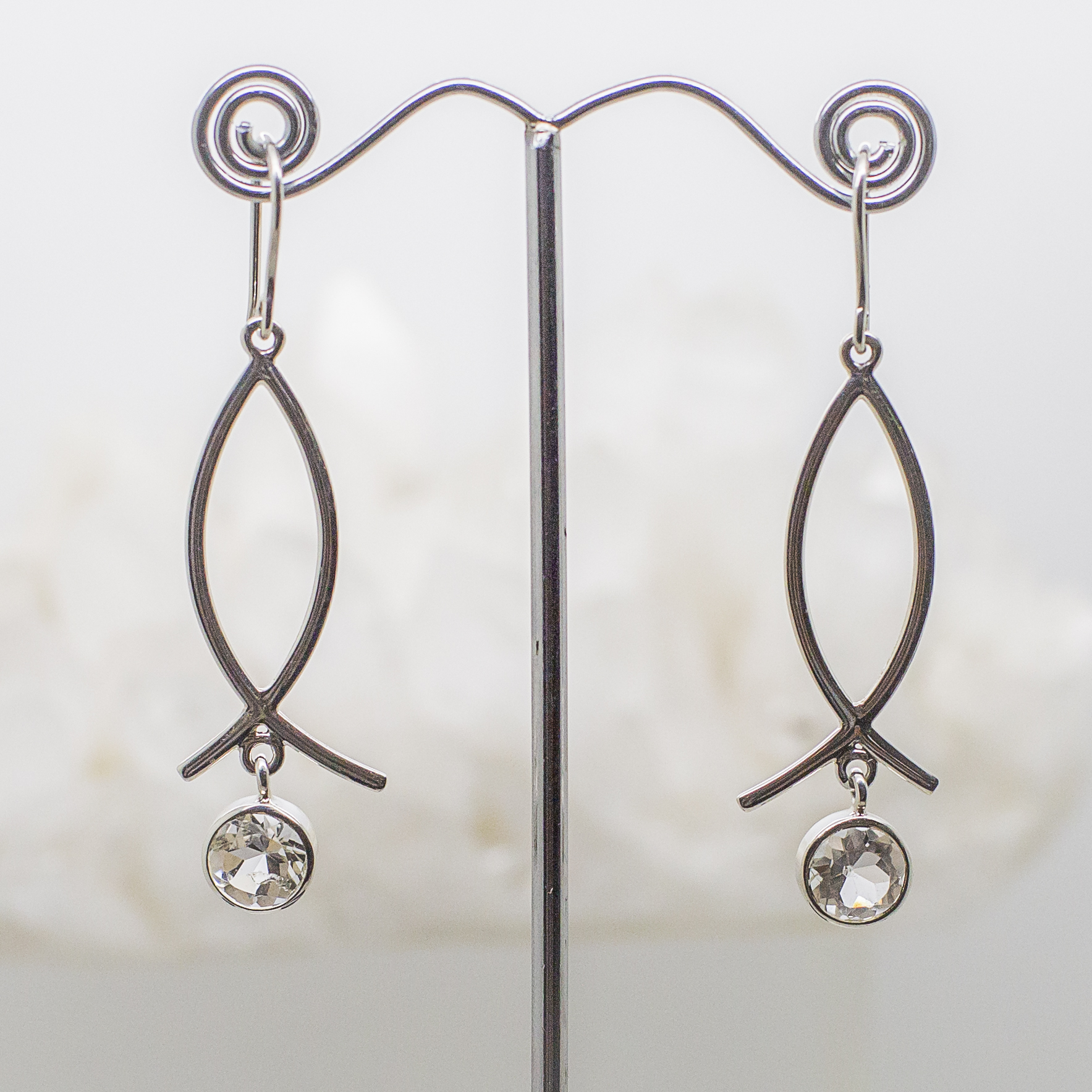 quartz faceted earrings