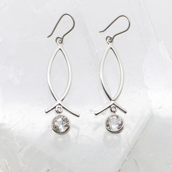 quartz faceted earrings