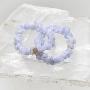 blue lace agate chip bracelet