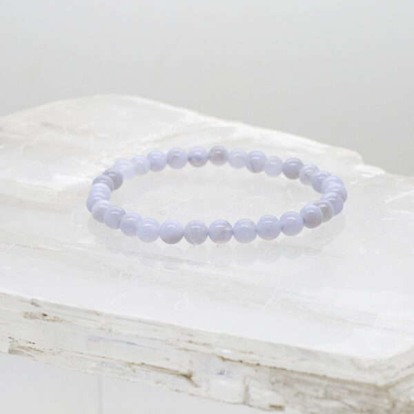 blue lace agate 6mm bead bracelet