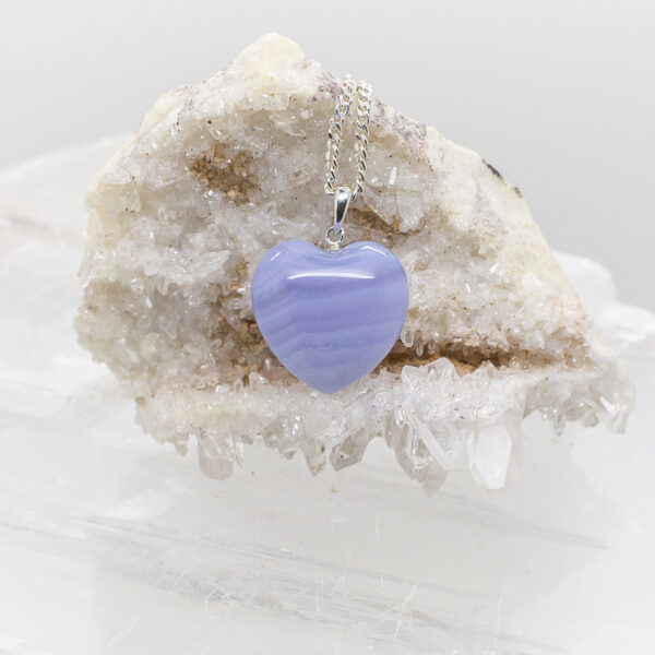 blue lace heart pendant