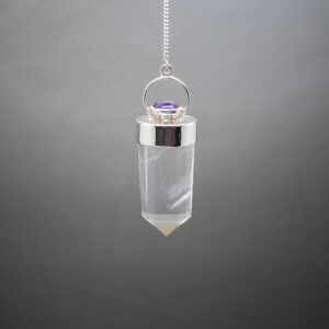 clear quartz pendulum with amethyst