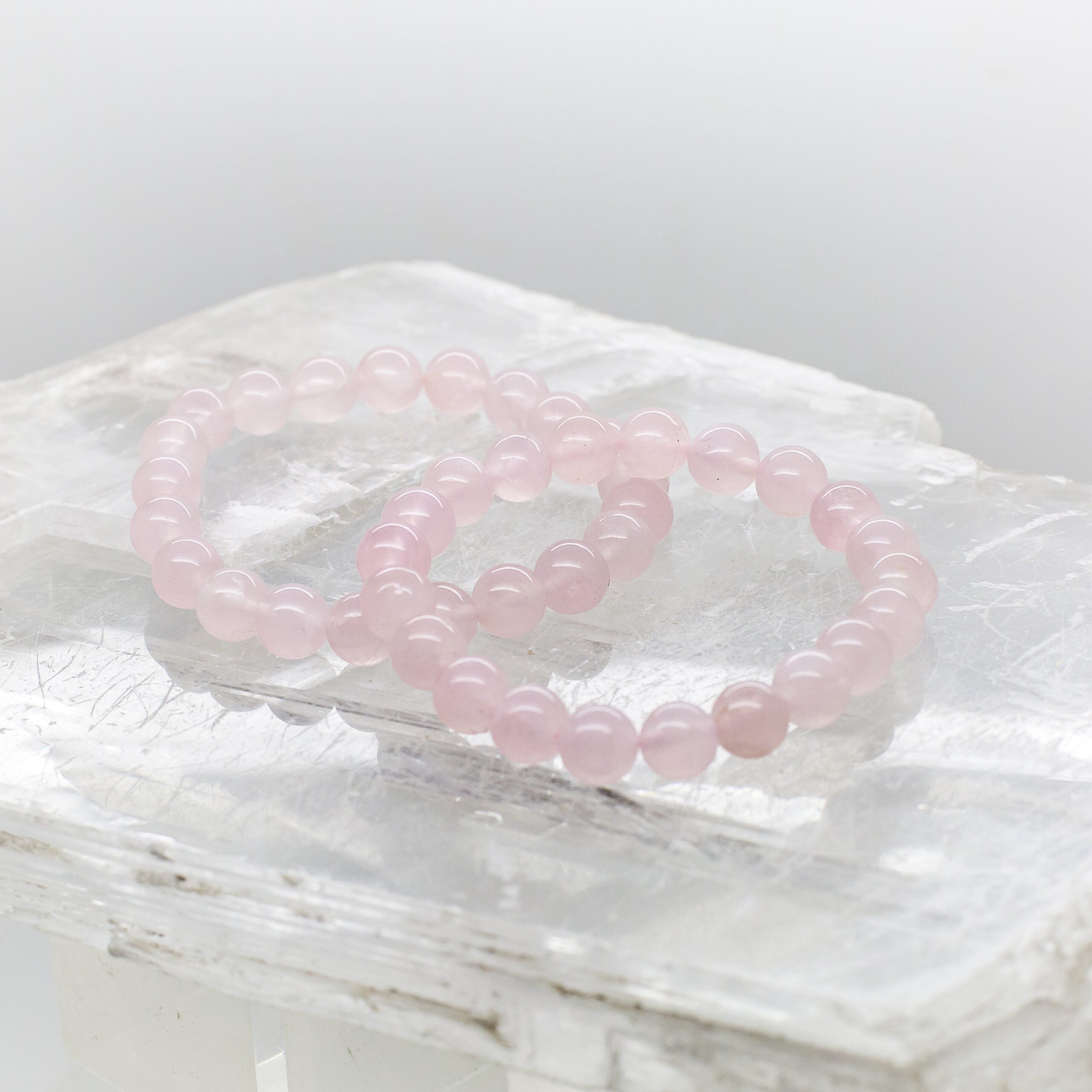 rose quartz 8mm bead bracelet