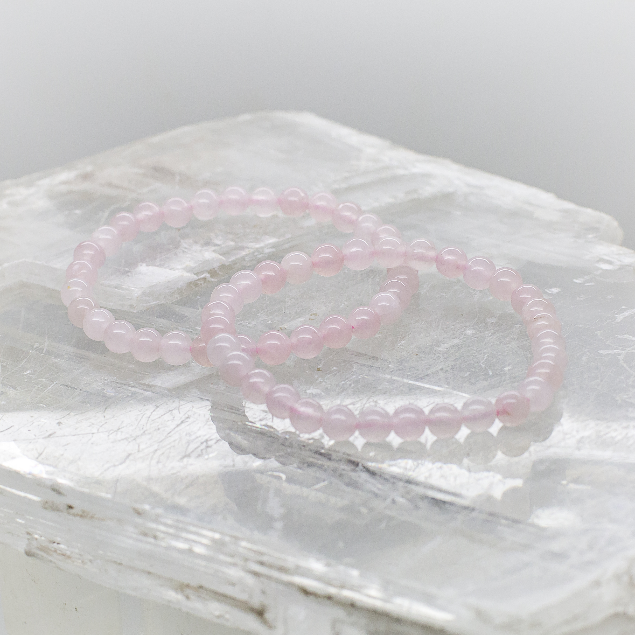 rose quartz 6mm bead bracelet