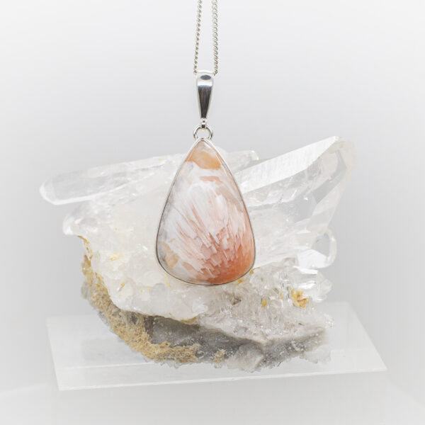 pink scolecite pendant