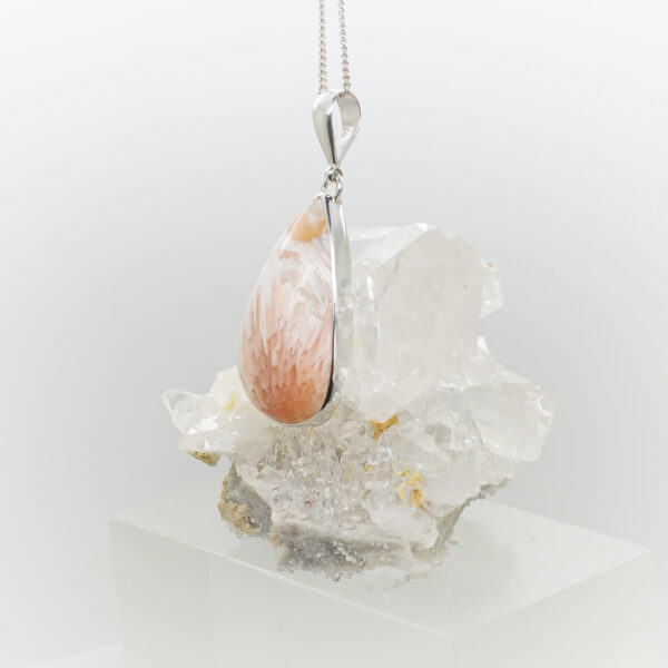 pink scolecite pendant