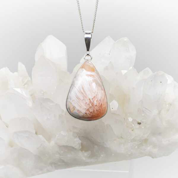 pink scolecite pendant