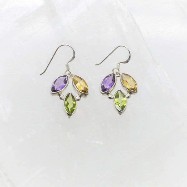 amethyst, citrine and peridot earrings