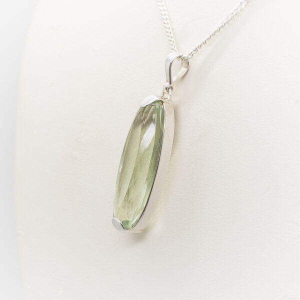 green amethyst faceted pendant