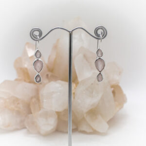 rose quartz faceted earrings