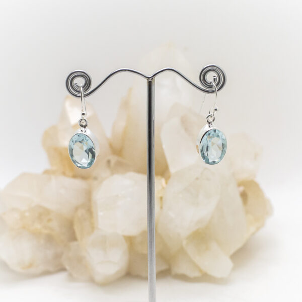 blue topaz faceted earrings