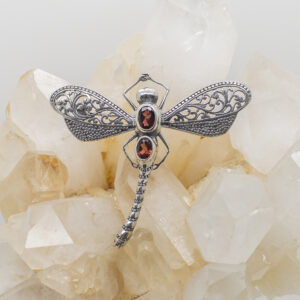 garnet faceted butterfly broach/pendant