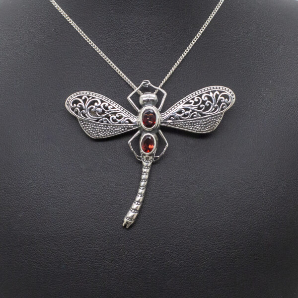 garnet faceted butterfly broach/pendant