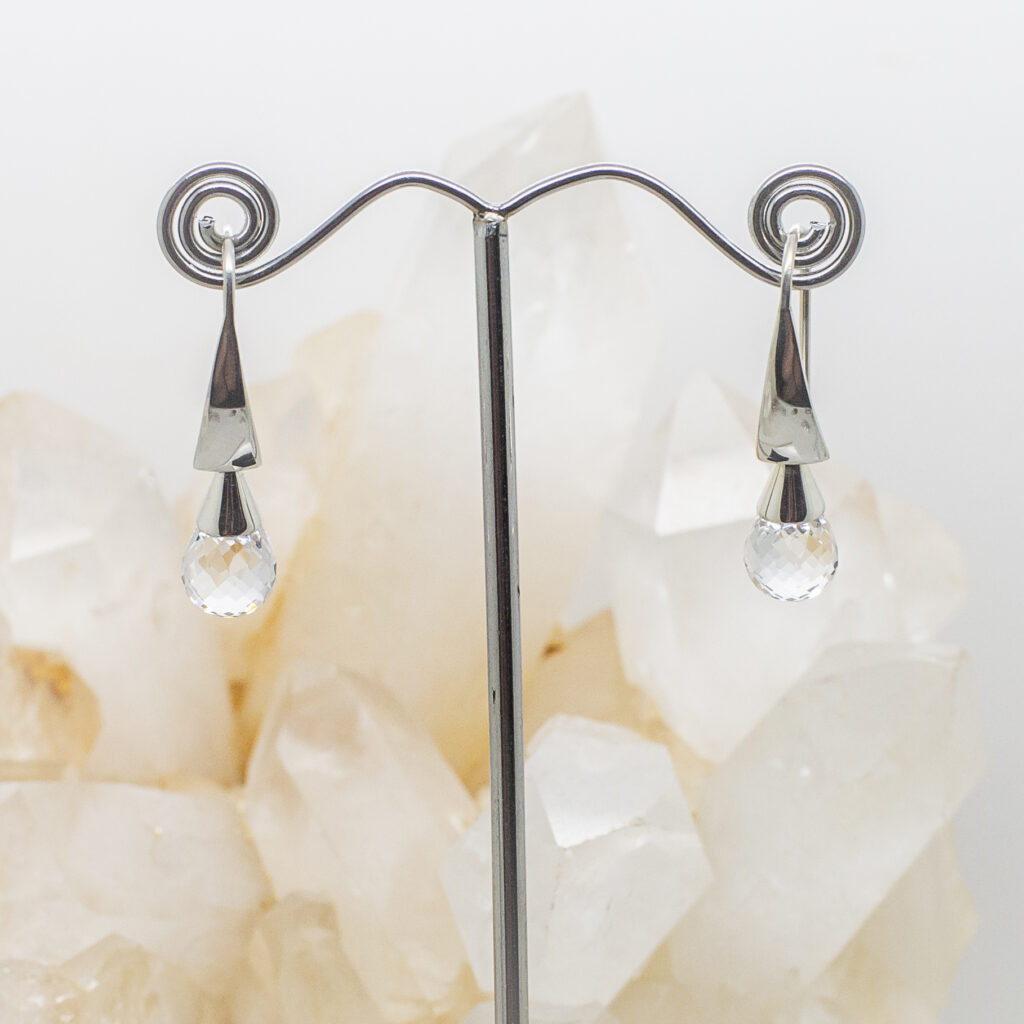 •ALBATROSS• clear quartz + silver earrings