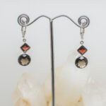 smokey quartz and garnet earrings