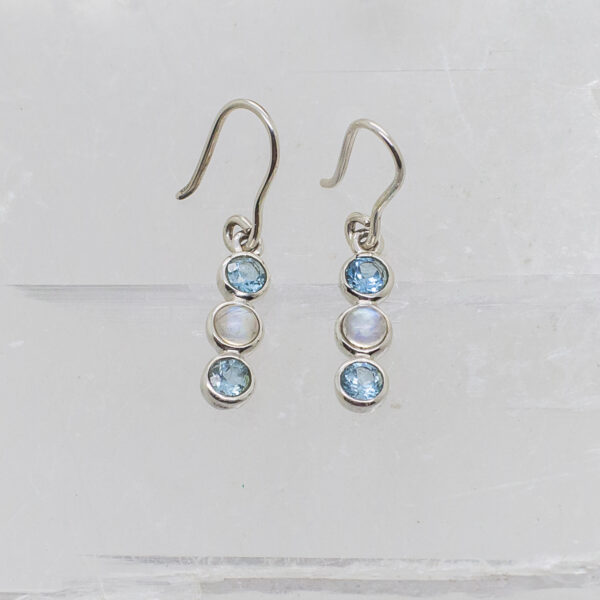 moonstone and blue topaz earrings