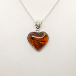 amber heart pendant