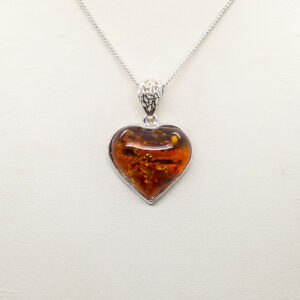 amber heart pendant