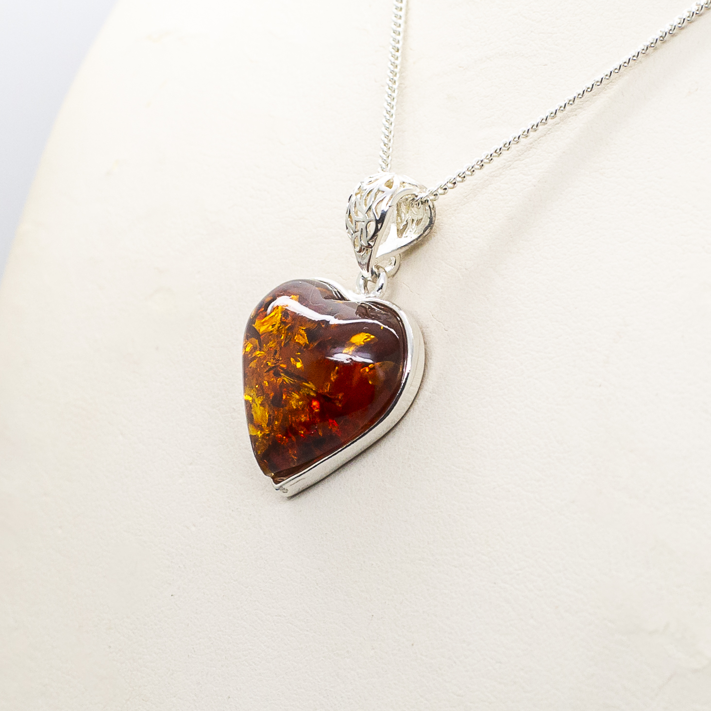 amber heart pendant