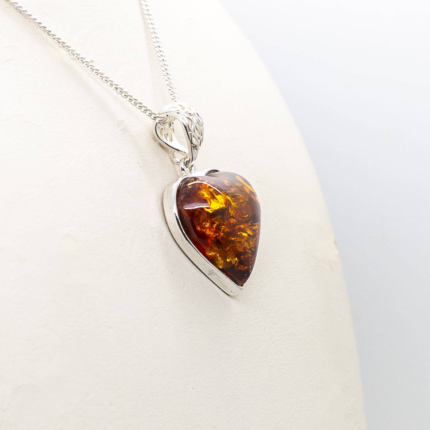 amber heart pendant