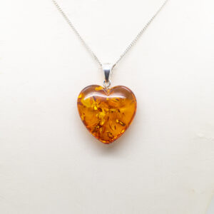 amber heart pendant