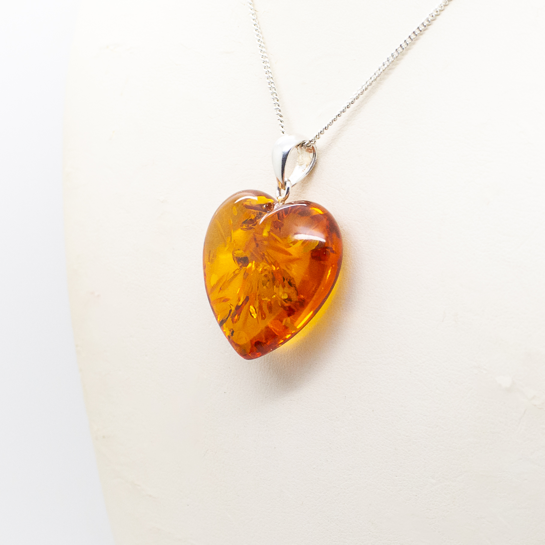 amber heart pendant
