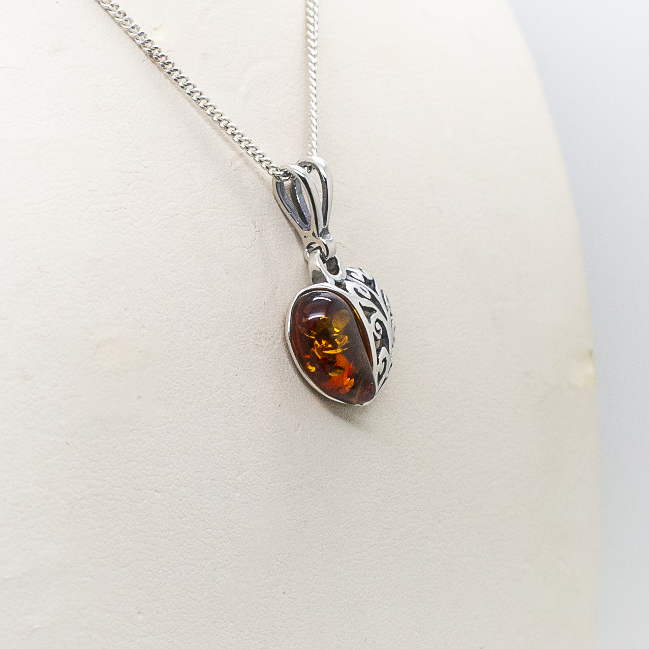 amber heart pendant