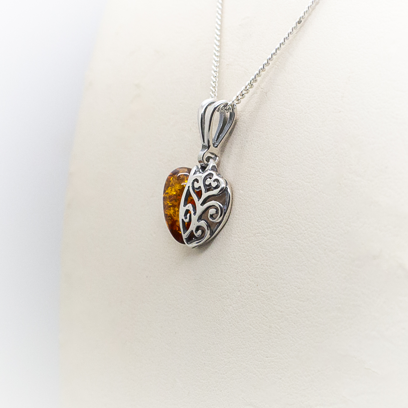 amber heart pendant