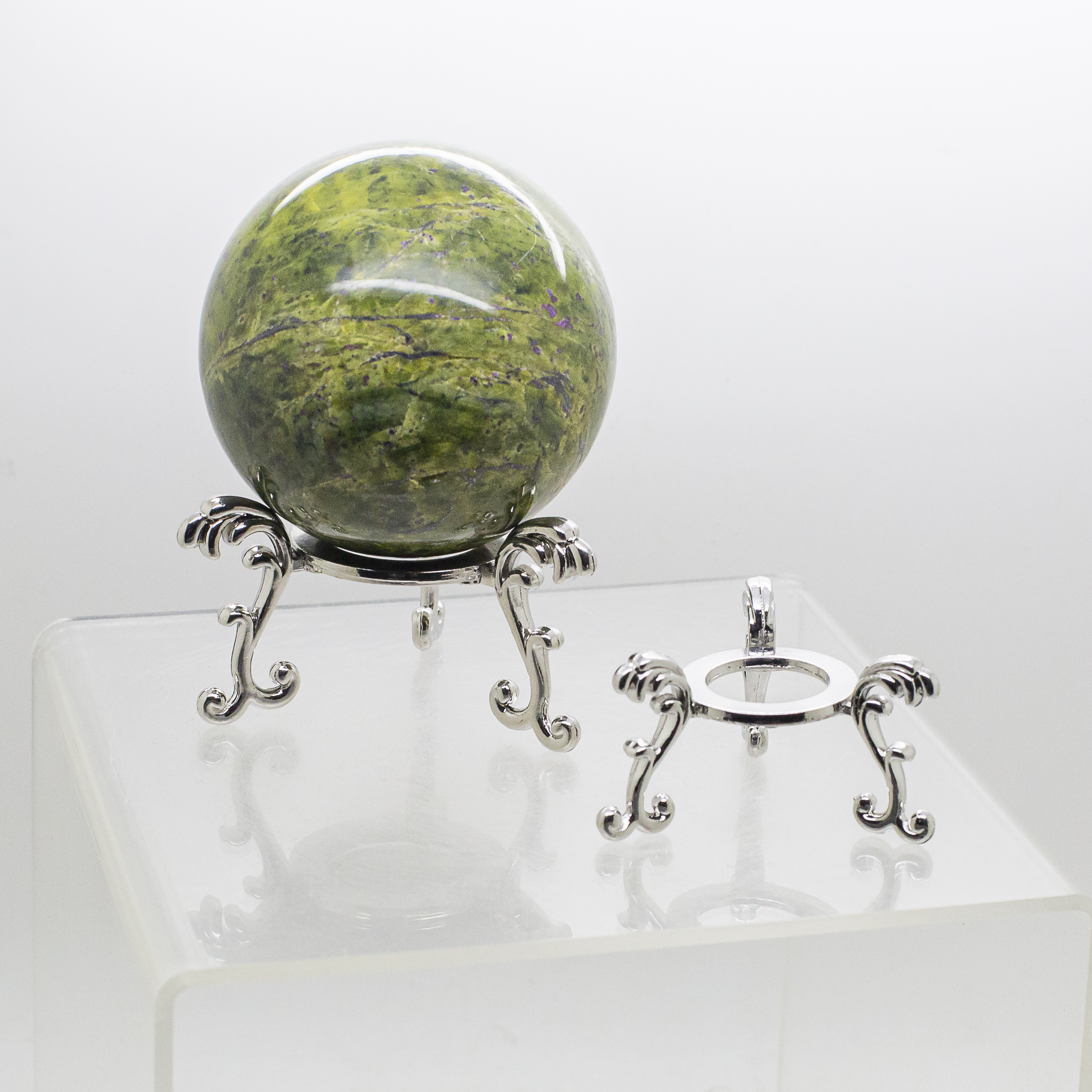 metal crystal ball stand