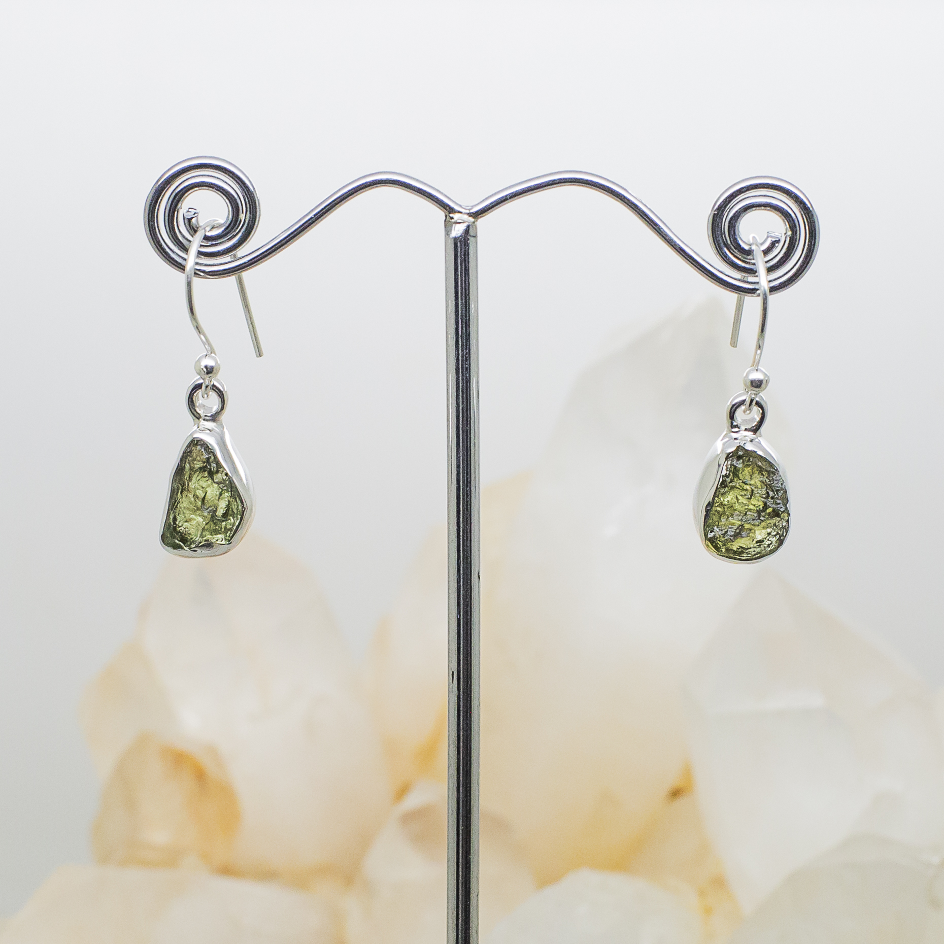 moldavite earrings
