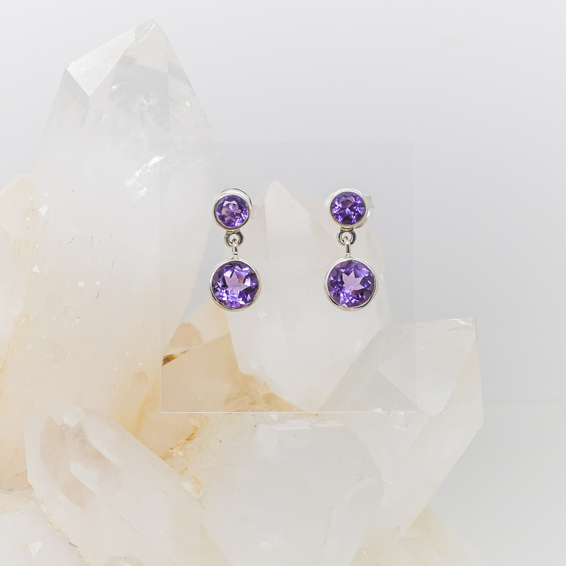 amethyst drop earrings