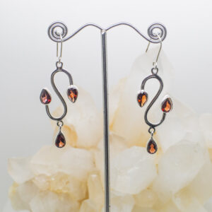 garnet drop earrings