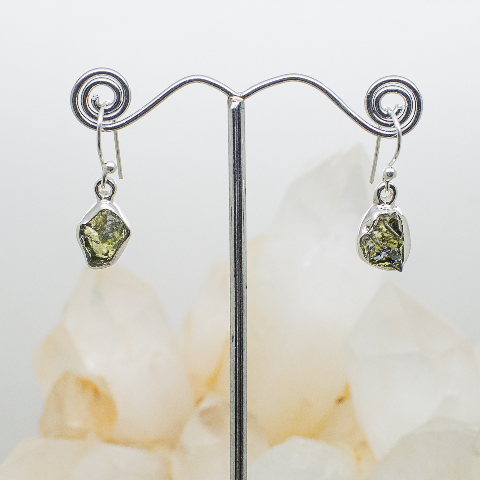 moldavite earrings