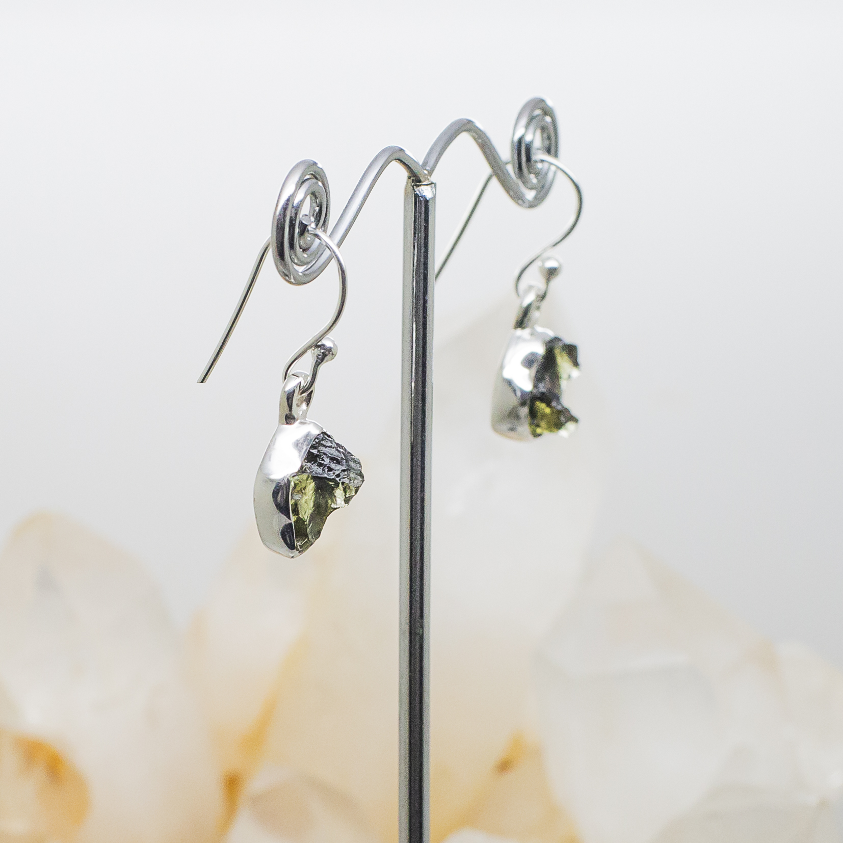 moldavite earrings